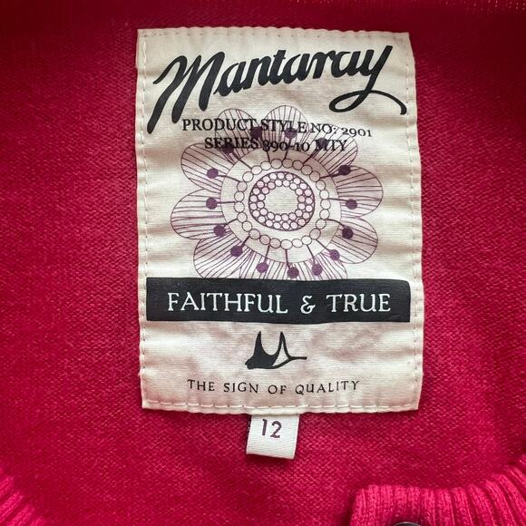 Mantaray Women's Pink Button Up 3/4 Sleeves Sweater Cardigan Top Size 8US/12UK - Picture 4 of 7